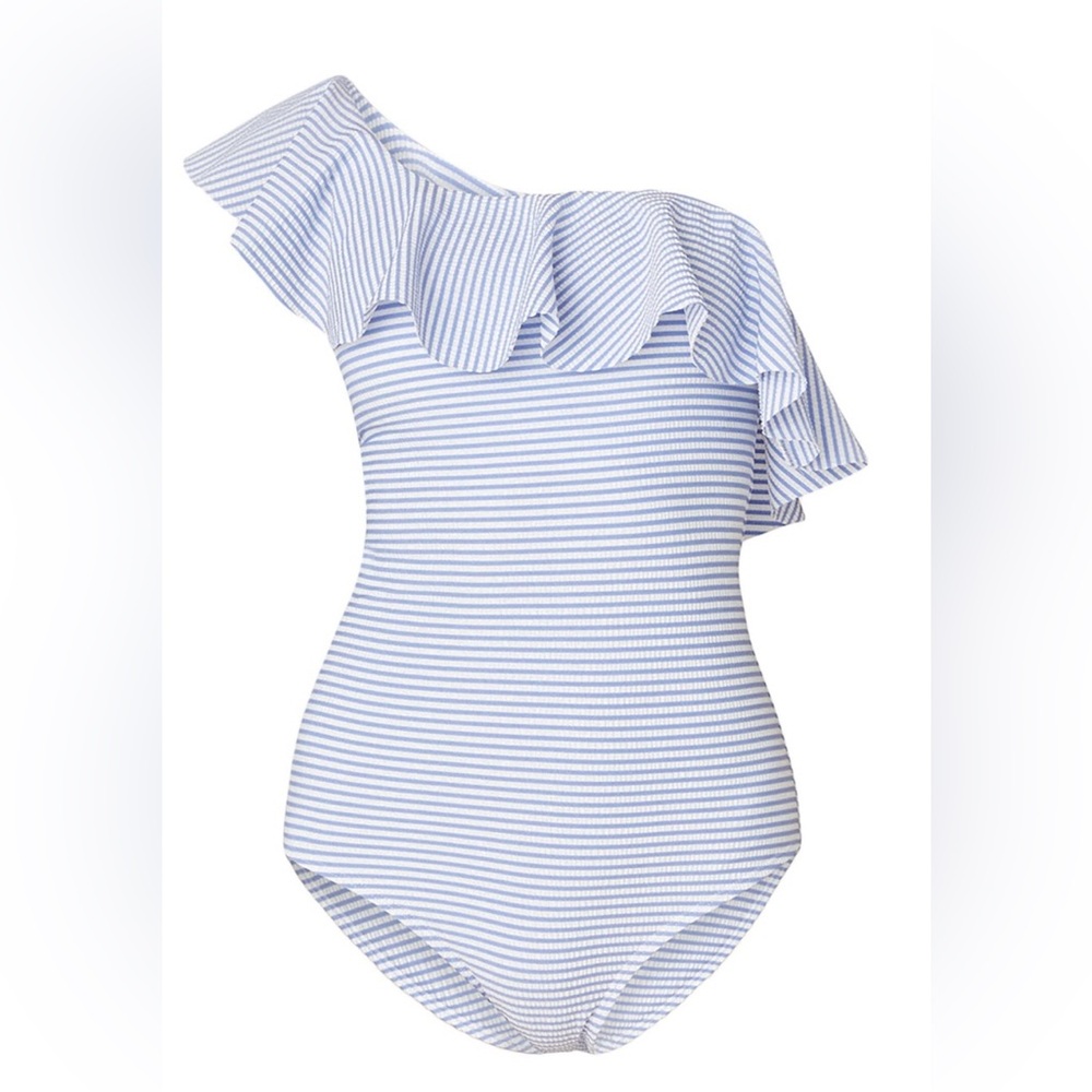 NWT Shoshanna Blue and White Striped Swimsuit